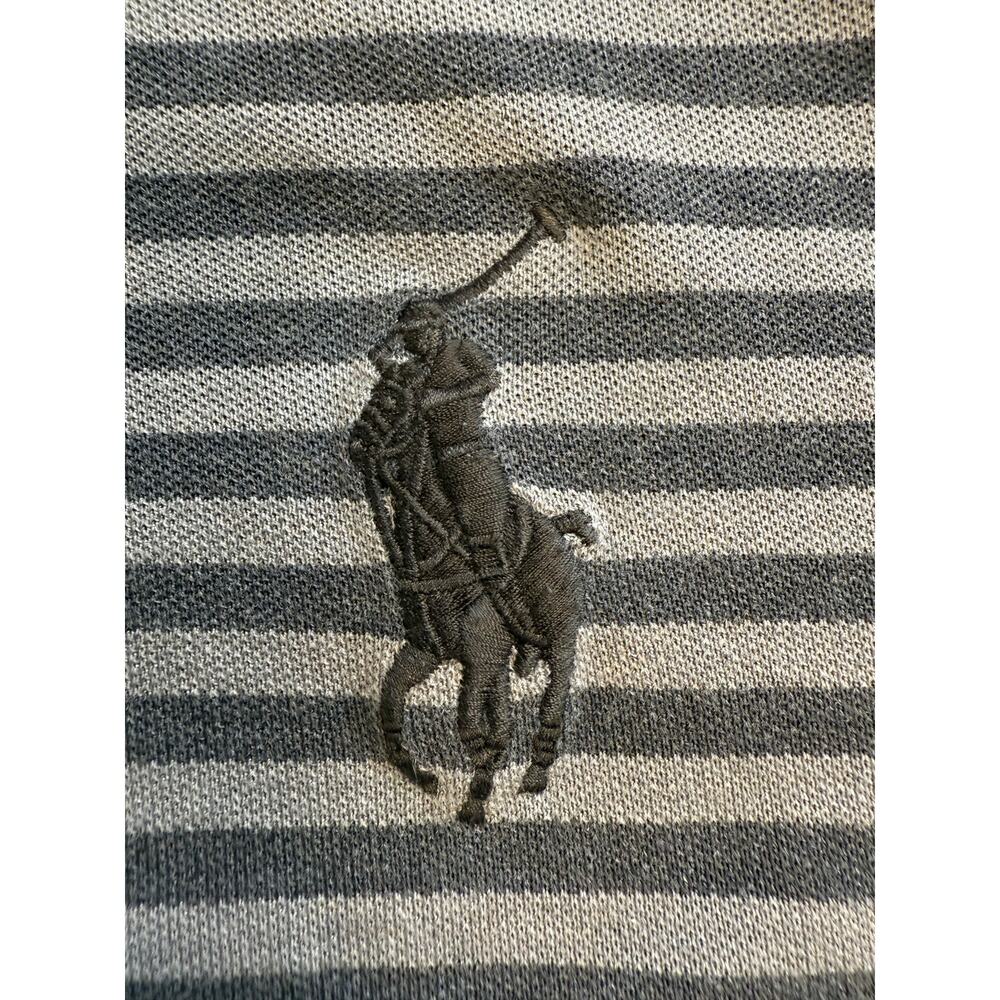 Polo Golf Ralph Lauren Shirt Size LARGE Gray Stripe Big Pony Pro Fit Mens Polo - Picture 4 of 9